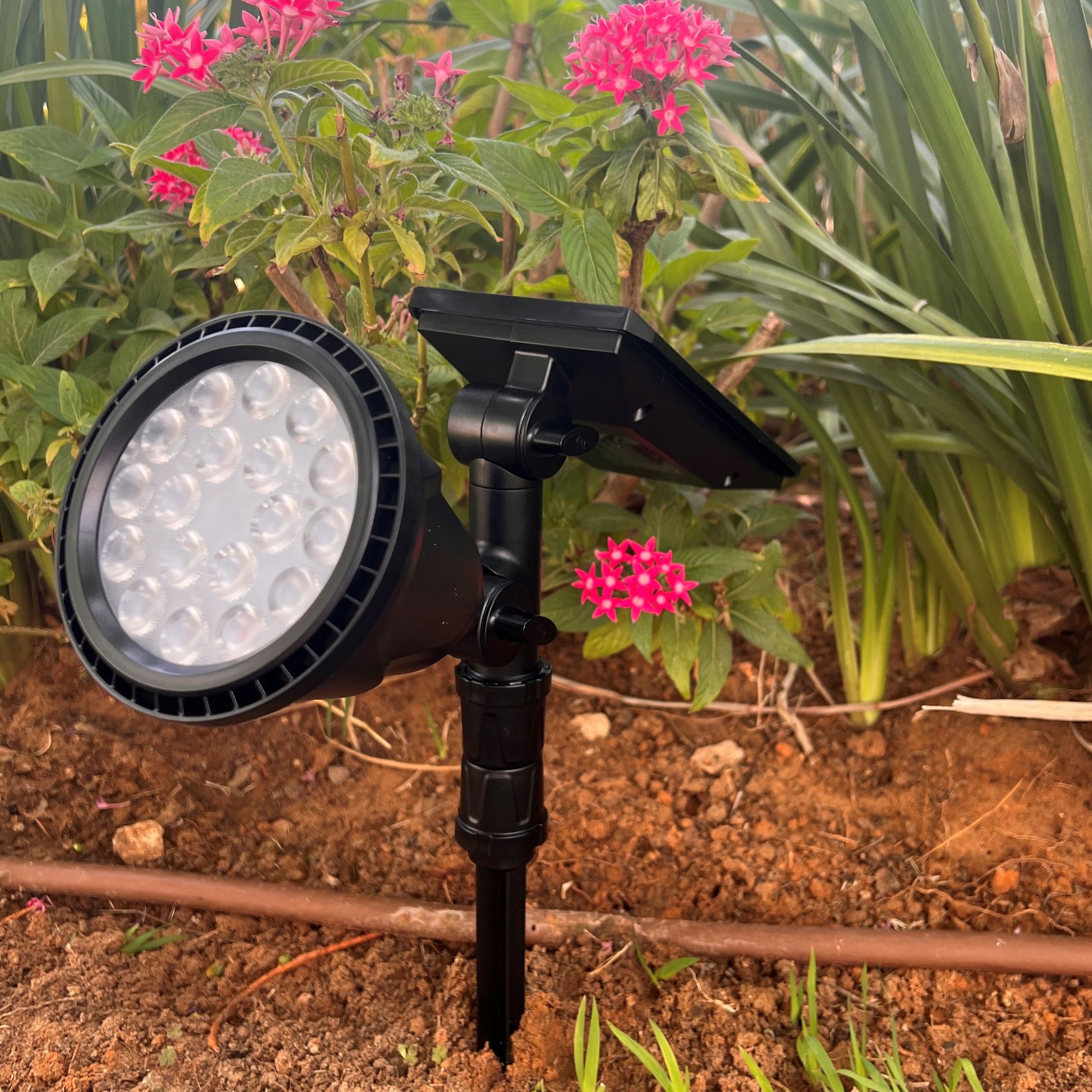 ספוט דוקרן תאורה סולארי לגינה לבן חם 300 לומן !!